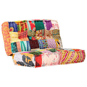 Puf 100 x 100 x 20 cm patchwork textil - obrázek 8