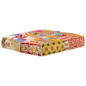 Puf 100 x 100 x 20 cm patchwork textil - obrázek 4