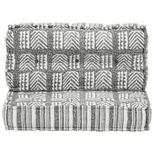 Pouf 100 x 100 x 20 cm šedý pruhovaný textil - obrázek 2