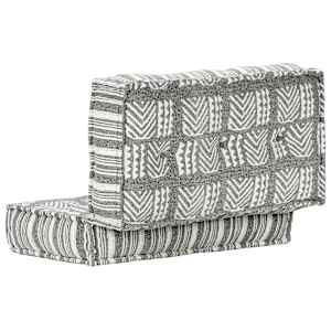 Pouf 100 x 100 x 20 cm šedý pruhovaný textil - obrázek 3