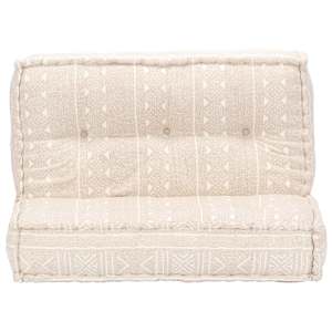 vidaXL Pouffe 100x100x20 cm Beige Fabric