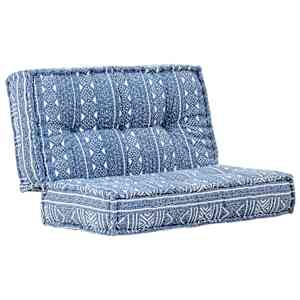 Pouf 100 x 100 x 20 cm textil indigo