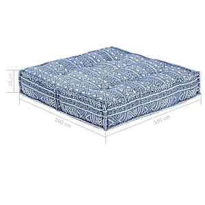 Pouf 100 x 100 x 20 cm textil indigo - obrázek 8