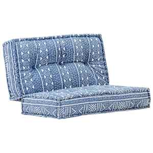 Pouf 100 x 100 x 20 cm textil indigo - obrázek 9