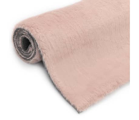 vidaXL Tapis 80x150 cm Fausse fourrure de lapin Vieux rose