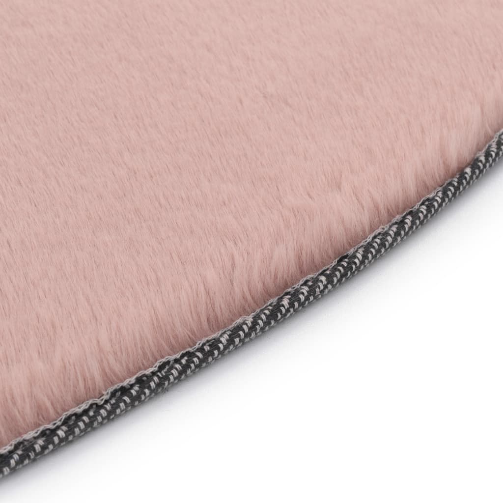 vidaXL paklājs, 80 cm, mākslīga truša āda, veci rozā