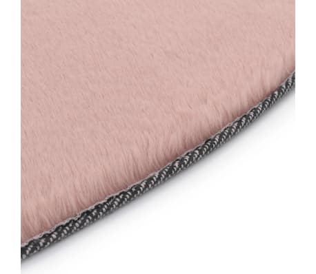 vidaXL Kilimas, rožinės spalvos, 80 cm, dirbtinis triušio kailis