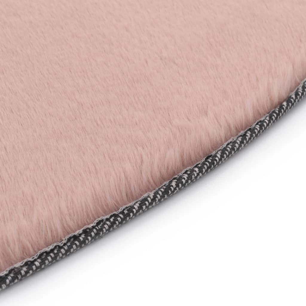 vidaXL Tapis 160 cm Fausse fourrure de lapin Vieux rose