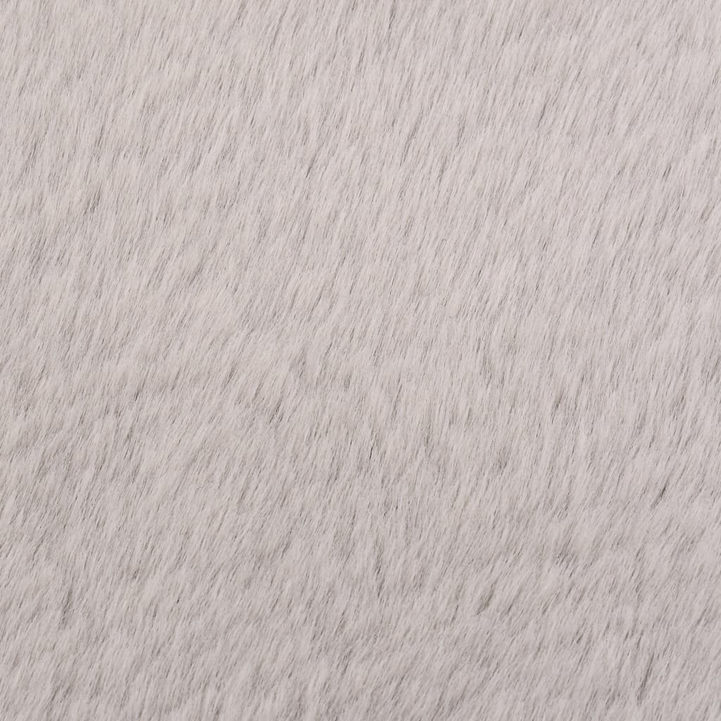 vidaXL Covor, gri, 80 cm, blană ecologică de iepure