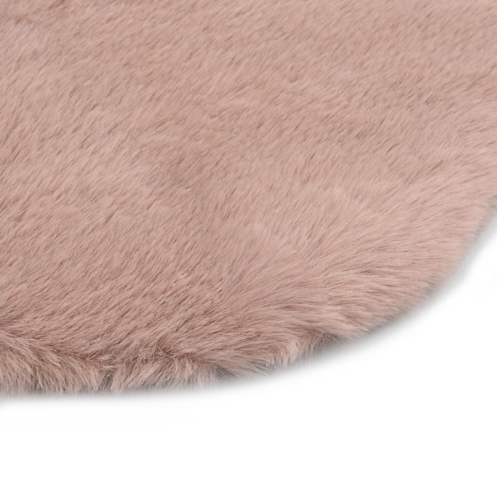 vidaXL Covor, roz învechit, 65x95 cm, blană ecologică de iepure