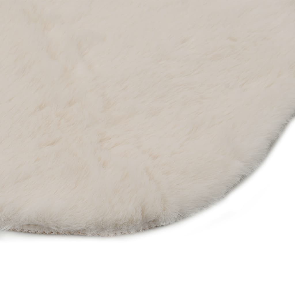 vidaXL Alfombra de pelo sintético de conejo color crema 65x95 cm