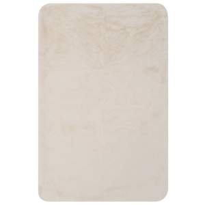 vidaXL Pledas, kreminės spalvos, 100x150cm, dirbtinis triušio kailis