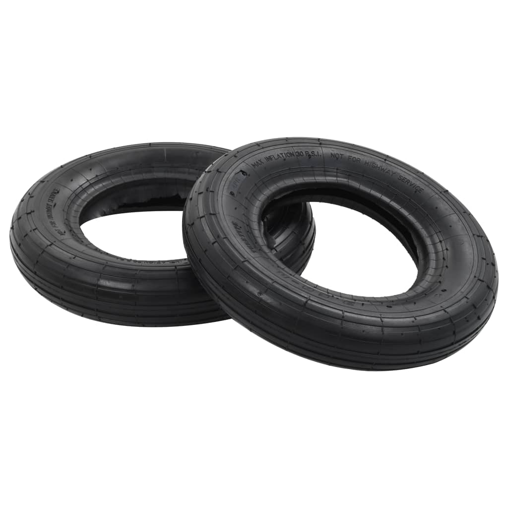 vidaXL Set anvelopă roabă & cameră, 4 buc., 3.50-8 4PR, cauciuc
