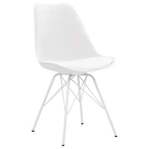 vidaXL Valgomojo kėdės, 2vnt., baltos spalvos, dirbtinė oda