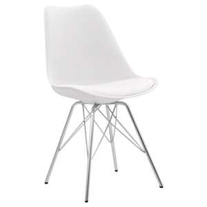 vidaXL Valgomojo kėdės, 2vnt., baltos spalvos, dirbtinė oda