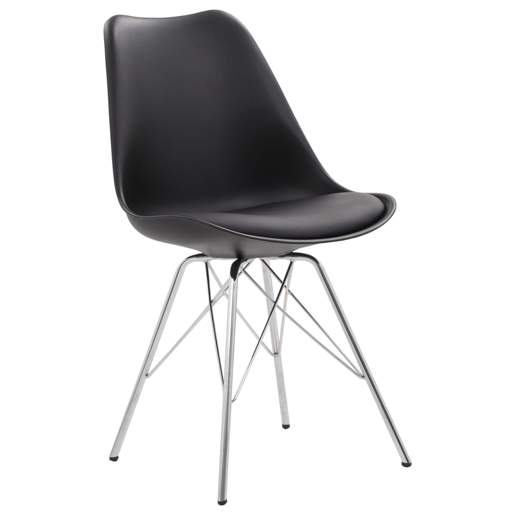 

vidaXL Eetkamerstoelen 2 st kunstleer zwart