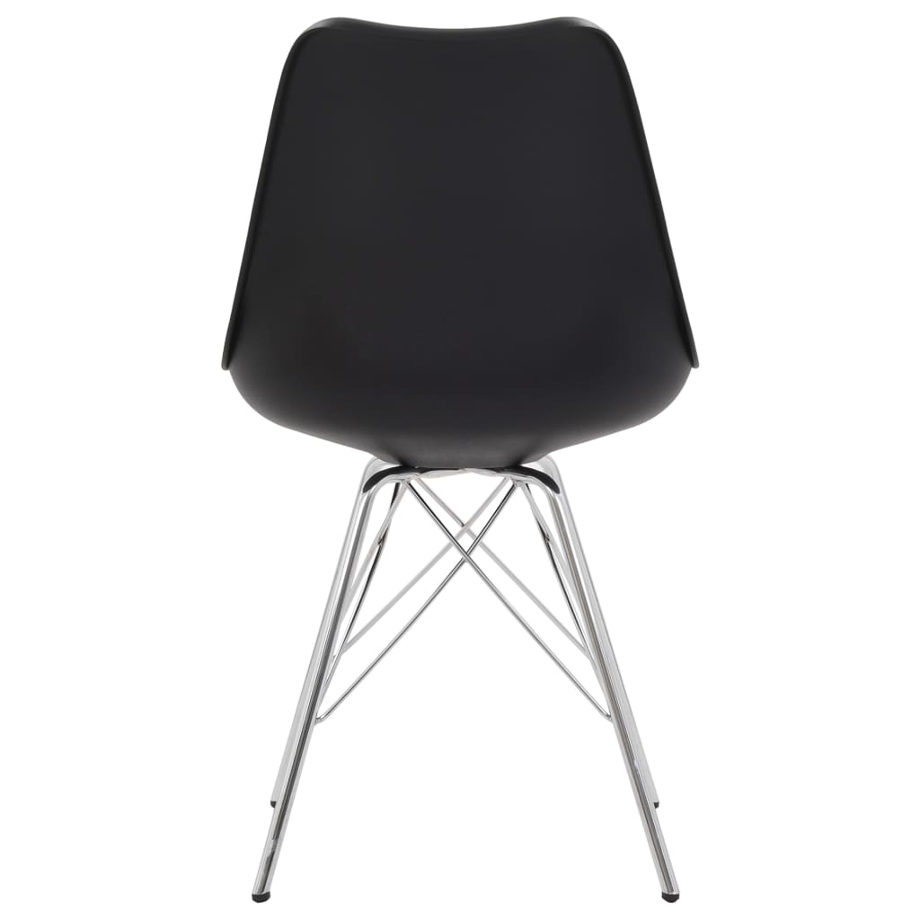 Трапезни столове, 2 бр, черни, изкуствена кожа