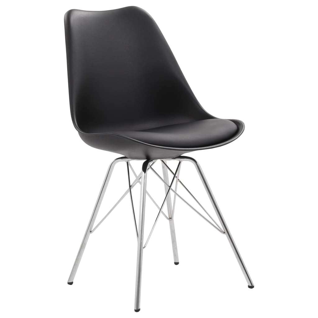 

vidaXL Eetkamerstoelen 4 st kunstleer zwart