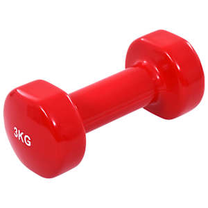 vidaXL Hanteliai, 2 vnt., raudonos spalvos, ketus, 3 kg
