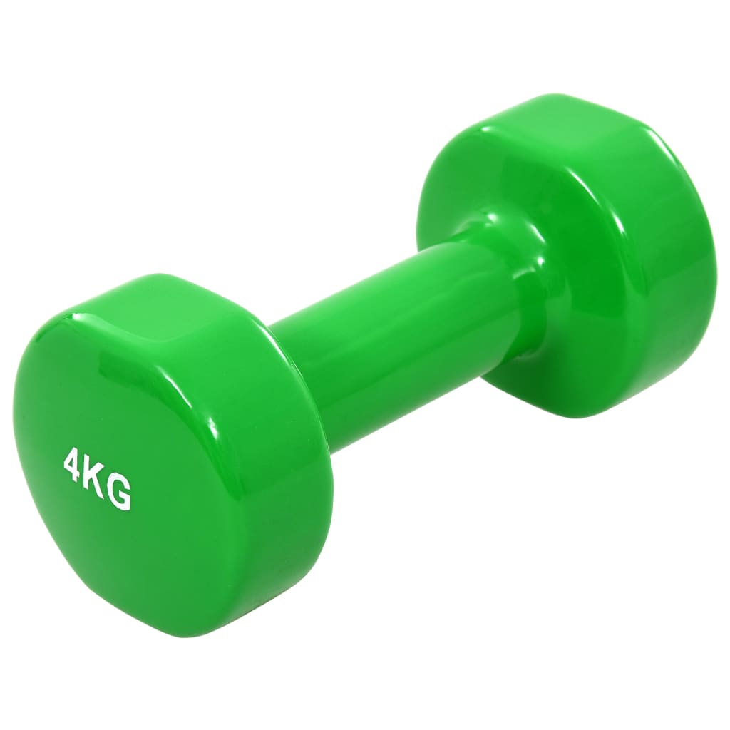 vidaXL Haltères 2 pcs 2x4 kg Fonte Vert