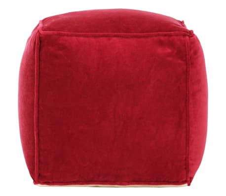 vidaXL Pufas, rubino raudonos spalvos, 40x40x40cm, medvilnės aksomas