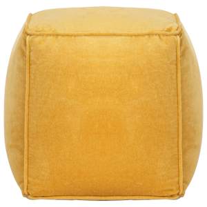 vidaXL Πουφ Κίτρινο 40 x 40 x 40 εκ. από Βαμβακερό Βελούδο