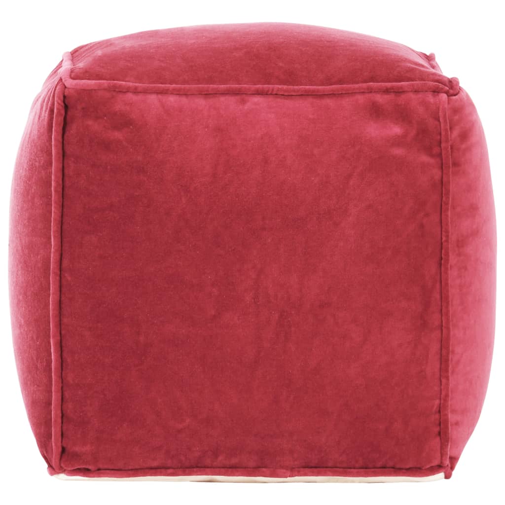 vidaXL Poef 40x40x40 cm katoenfluweel roze