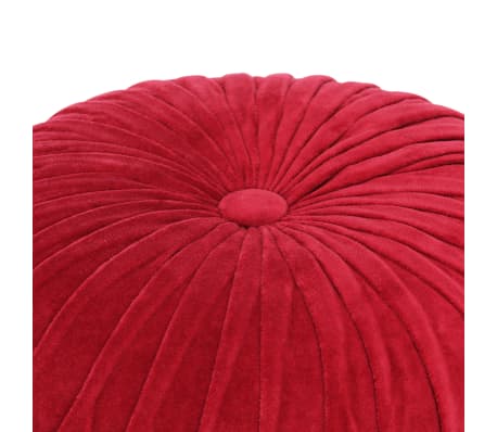 vidaXL Pouf Velours de coton Design de sarrau 40 x 30 cm Rouge