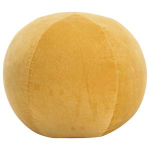 Sedací puf bavlněný samet 50 x 35 cm žlutý