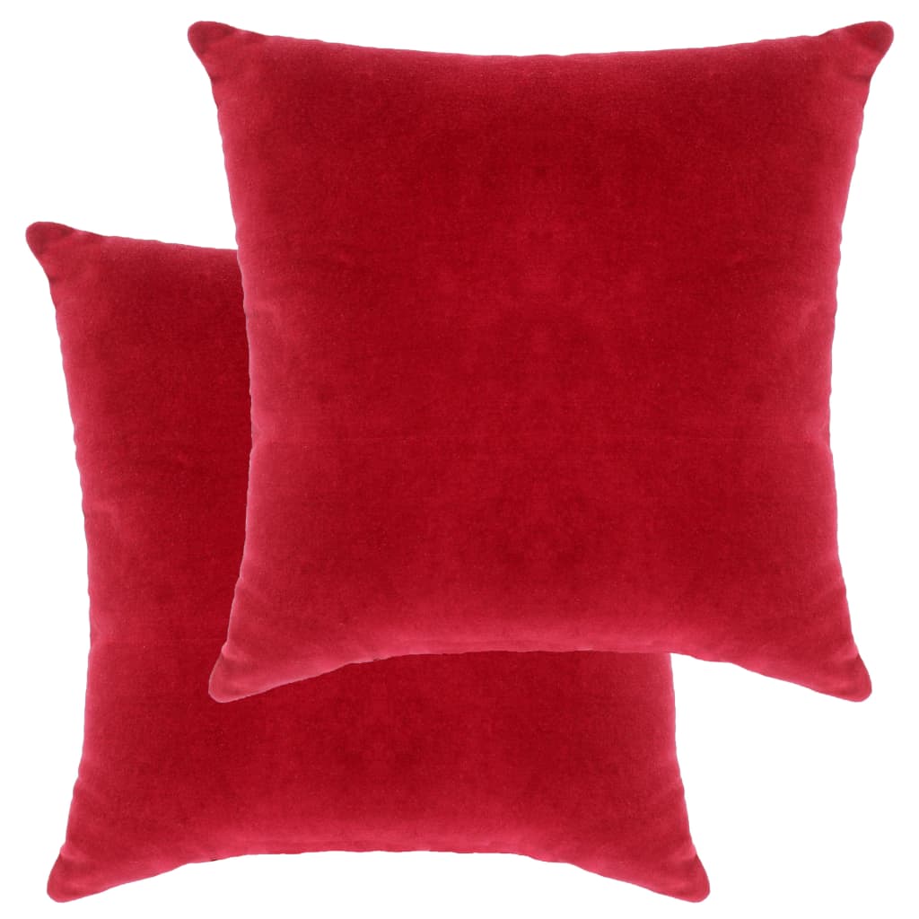 vidaXL puder 2 stk. bomuldsfløjl 45 x 45 cm rød