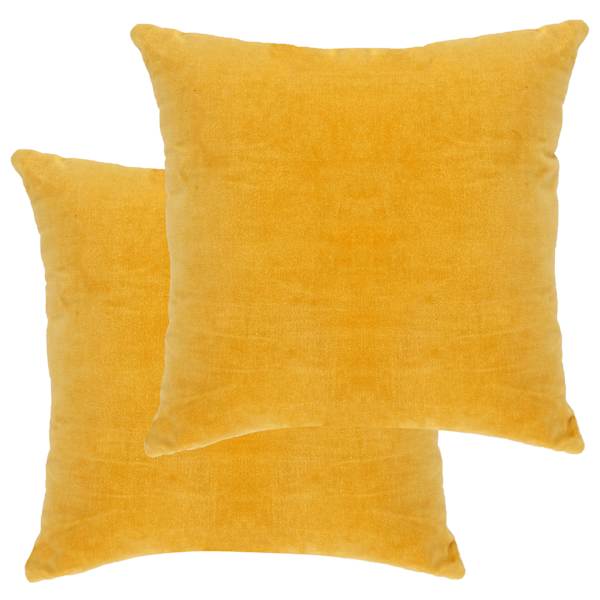 vidaXL diivanipadjad, puuvillasamet, 2 tk, 45 x 45 cm, kollane