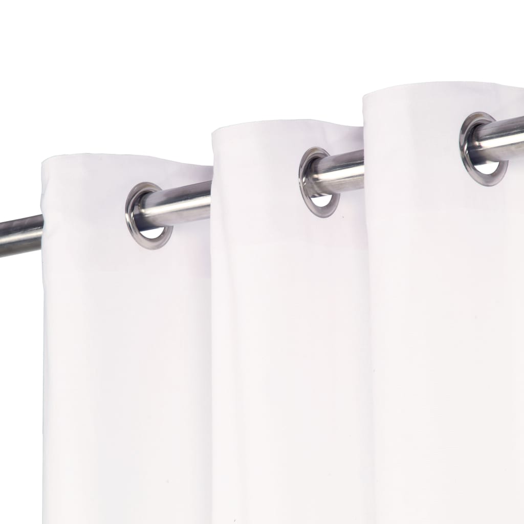vidaXL Curtains with Metal Rings 2 pcs Cotton 140x225 cm White