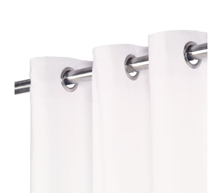 vidaXL Curtains with Metal Rings 2 pcs Cotton 140x225 cm White