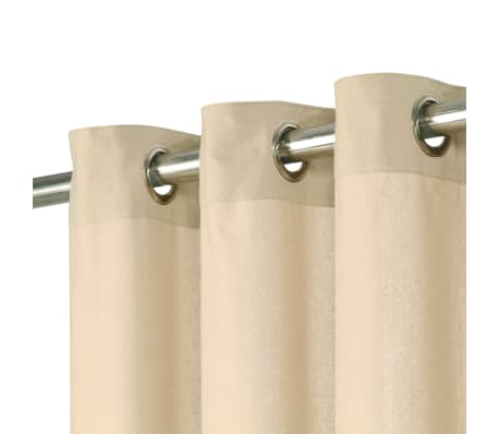 vidaXL gardiner med metalringe 2 stk. 140 x 245 cm bomuld beige