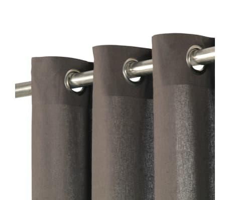 vidaXL Zasłony, metalowe k&oacute;łka, 2 szt., bawełna, 140x245 cm, antracyt