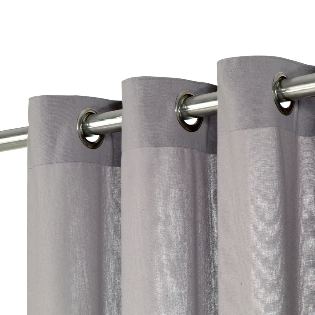 vidaXL Curtains with Metal Rings 2 pcs Cotton 140x245 cm Grey