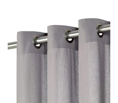 vidaXL Curtains with Metal Rings 2 pcs Cotton 140x245 cm Grey