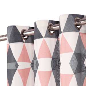 vidaXL Užuol. su met. žied., 2vnt., pilk./rož. sp., 140x175cm, medv.