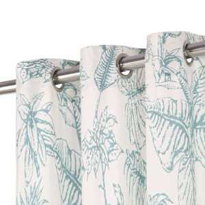 vidaXL Užuolaidos su metal. žied., 2vnt., 140x225cm, medv., žal. gėl.