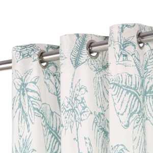 vidaXL Užuolaidos su metal. žied., 2vnt., 140x245cm, medv., žal. gėl.