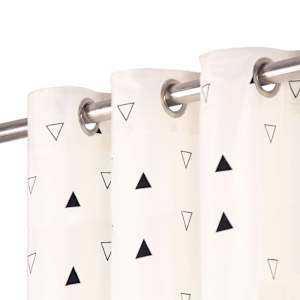 vidaXL Užuolaidos su met. žied., 2vnt., 140x245cm, medv., juod. trik.