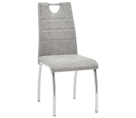 vidaXL Трапезни столове, 2 бр, светлосиви, изкуствена кожа