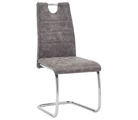 vidaXL Трапезни столове, 4 бр, кафяви, изкуствена кожа