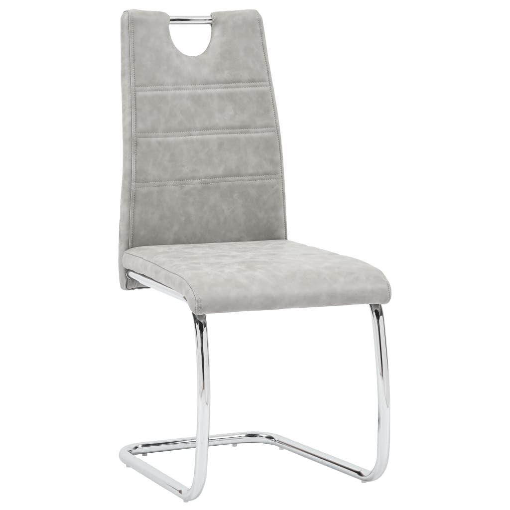 vidaXL Blagovaonske stolice od umjetne kože 4 kom svjetlosive