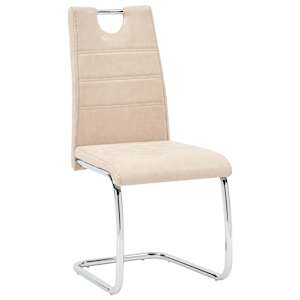 vidaXL Valgomojo kėdės, 4 vnt., kreminės spalvos, dirbtinė oda