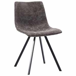 vidaXL Valgomojo kėdės, 2vnt., rudos spalvos, dirbtinė oda