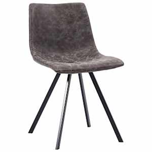 vidaXL Valgomojo kėdės, 4 vnt., rudos spalvos, dirbtinė oda