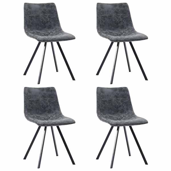 vidaXL s&ouml;&ouml;gitoolid 4 tk, must, kunstnahk