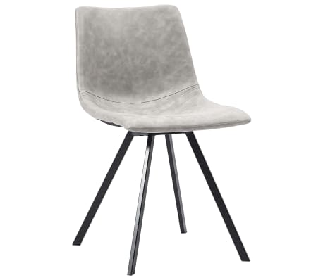 vidaXL Dining Chairs 4 pcs Light Grey Faux Leather