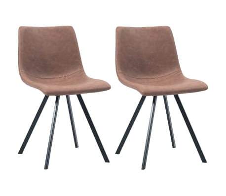 vidaXL Chaises de salle à manger 2 pcs Marron moyen Similicuir vidaXL Chaises de salle à manger 2 pcs Marron moyen Similicuir